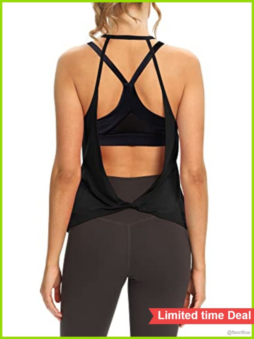 Womens Open Back Workout Tank Top Sleeveless Athletic Gym Yoga Shirt